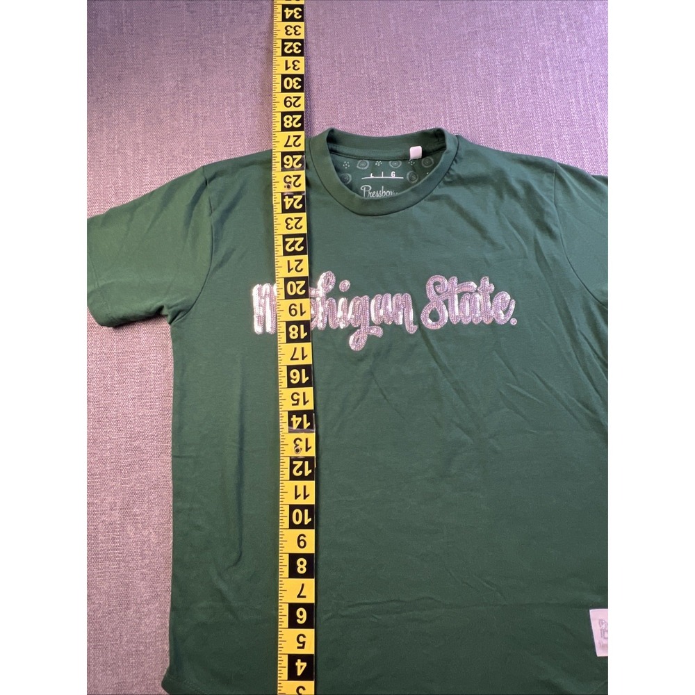PressBox Michigan State T Shirt Women's L Green Embroidered Short Sleeve Summer - Picture 7 of 10